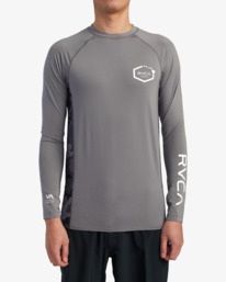 1 Island Hex Long Sleeve Rashguard Grey AVYWR00122 RVCA