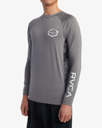 4 Island Hex Long Sleeve Rashguard Grey AVYWR00122 RVCA