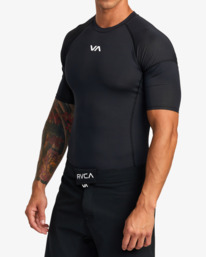 3 VA Sport Short Sleeve Rashguard Black AVYWR00136 RVCA