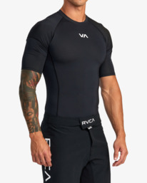 4 VA Sport Short Sleeve Rashguard Black AVYWR00136 RVCA