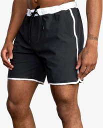 4 Yogger Hybrid Elastic Waist Athletic Shorts 17" Black AVYWS00144 RVCA