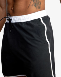 6 Yogger Hybrid Elastic Waist Athletic Shorts 17" Black AVYWS00144 RVCA