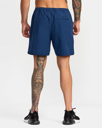 2 Yogger Hybrid Elastic Athletic Shorts 17" Blue AVYWS00144 RVCA