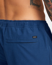 8 Yogger Hybrid Elastic Athletic Shorts 17" Blue AVYWS00144 RVCA