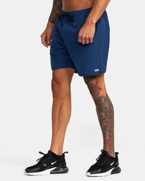 4 Yogger Hybrid Elastic Athletic Shorts 17" Blue AVYWS00144 RVCA
