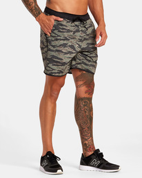 5 Yogger Hybrid Elastic Athletic Shorts 17" Beige AVYWS00144 RVCA