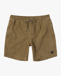 0 Escape Elastic Waist Corduroy Shorts 17” Brown AVYWS00160 RVCA