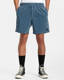 1 Escape Elastic Waist Corduroy Shorts 17” Blue AVYWS00160 RVCA