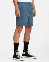 6 Escape Elastic Waist Corduroy Shorts 17” Blue AVYWS00160 RVCA