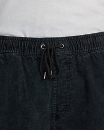 9 Escape Elastic Waist Corduroy Shorts 17” Black AVYWS00160 RVCA