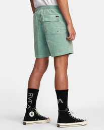5 Escape Elastic Waist Corduroy Shorts 17” Green AVYWS00160 RVCA