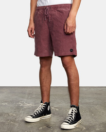 4 Escape Elastic Waist Corduroy Shorts 17” Purple AVYWS00160 RVCA