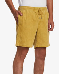 6 Escape Elastic Waist Corduroy Shorts 17” Beige AVYWS00160 RVCA