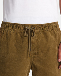 9 Escape Elastic Waist Corduroy Shorts 17” Brown AVYWS00160 RVCA