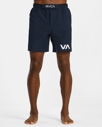 0 Grappler Elastic Walkshorts 17" Blue AVYWS00173 RVCA