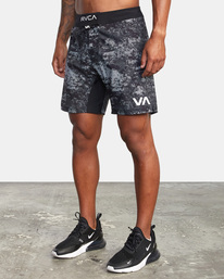 4 Fight Scrapper Elastic Waist Walkshorts 15" Blue AVYWS00174 RVCA