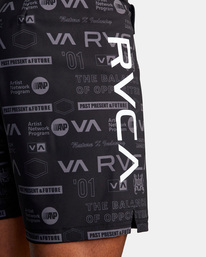 7 Fight Scrapper Elastic Waist Walkshorts 15" Black AVYWS00174 RVCA