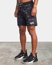 4 Fight Scrapper Elastic Waist Walkshorts 15" Black AVYWS00174 RVCA