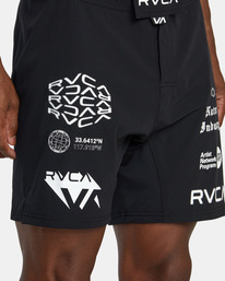 7 Fight Scrapper Elastic Waist Walkshorts 15" Black AVYWS00174 RVCA
