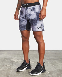 4 Fight Scrapper Elastic Waist Walkshorts 15" Black AVYWS00174 RVCA