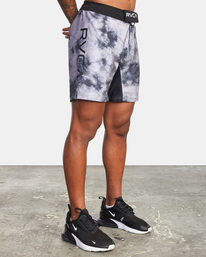 6 Fight Scrapper Elastic Waist Walkshorts 15" Black AVYWS00174 RVCA
