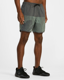 6 Hawaii Yogger Hybrid Elastic Athletic Shorts 17" Green AVYWS00189 RVCA