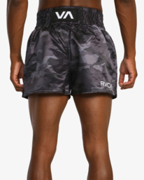 3 Muay Thai Mod Elastic Waist Boxing Shorts 15" Brown AVYWS00211 RVCA
