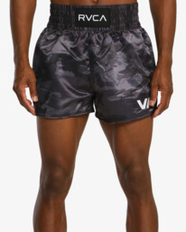 2 Muay Thai Mod Elastic Waist Boxing Shorts 15" Brown AVYWS00211 RVCA