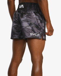 6 Muay Thai Mod Elastic Waist Boxing Shorts 15" Brown AVYWS00211 RVCA