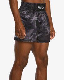 7 Muay Thai Mod Elastic Waist Boxing Shorts 15" Brown AVYWS00211 RVCA