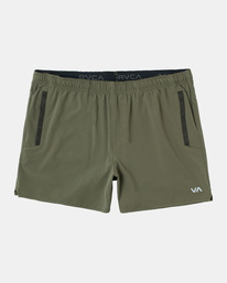 0 Yogger Elastic Waist Running Shorts 15" Green AVYWS00227 RVCA