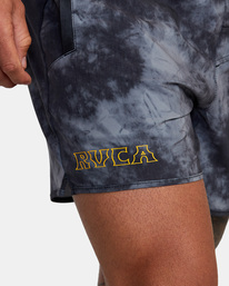 7 Yogger Elastic Waist Running Shorts 15" Black AVYWS00227 RVCA