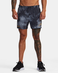 1 Yogger Elastic Waist Running Shorts 15" Black AVYWS00227 RVCA
