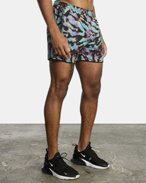 6 Yogger Elastic Waist Running Shorts 15" Black AVYWS00227 RVCA