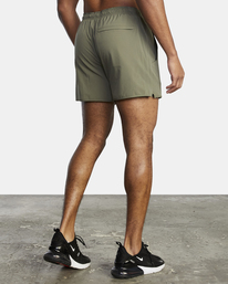 5 Yogger Elastic Waist Running Shorts 15" Green AVYWS00227 RVCA