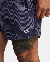 2 Yogger Elastic Waist Running Shorts 15" Purple AVYWS00227 RVCA