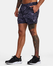 3 Yogger Elastic Waist Running Shorts 15" Purple AVYWS00227 RVCA