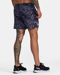 4 Yogger Elastic Waist Running Shorts 15" Purple AVYWS00227 RVCA