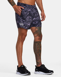 5 Yogger Elastic Waist Running Shorts 15" Purple AVYWS00227 RVCA