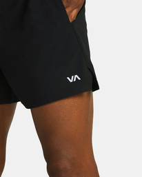 4 Yogger Jogger Elastic Running Shorts 15" Black AVYWS00228 RVCA