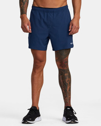1 Yogger Jogger Elastic Running Shorts 15" Blue AVYWS00228 RVCA