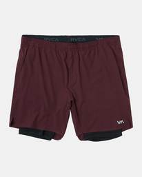 0 Yogger Train 2-In-1 Elastic Waist Workout Shorts 17" Red AVYWS00229 RVCA