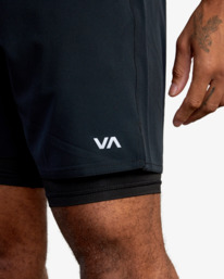 3 VA Sport Yogger 17" - 2-in-1-Trainingsshorts für Männer Schwarz AVYWS00229 RVCA