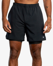 1 VA Sport Yogger 17" - 2-in-1-Trainingsshorts für Männer Schwarz AVYWS00229 RVCA