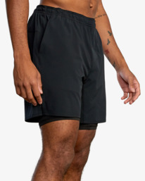 6 VA Sport Yogger 17" - 2-in-1-Trainingsshorts für Männer Schwarz AVYWS00229 RVCA