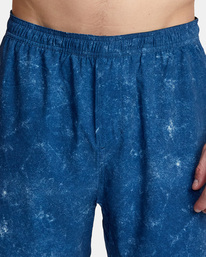 3 Yogger Train 2-In-1 Elastic Waist Workout Shorts 17" Blue AVYWS00229 RVCA