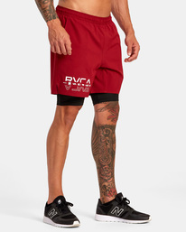 6 Yogger Train 2-In-1 Elastic Waist Workout Shorts 17" Grey AVYWS00229 RVCA
