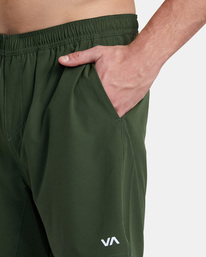 7 Yogger Train 2-In-1 Elastic Waist Workout Shorts 17" Brown AVYWS00229 RVCA