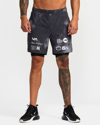 1 Yogger Train 2-In-1 Elastic Waist Workout Shorts 17" Black AVYWS00229 RVCA