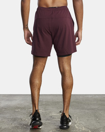 2 Yogger Train 2-In-1 Elastic Waist Workout Shorts 17" Red AVYWS00229 RVCA